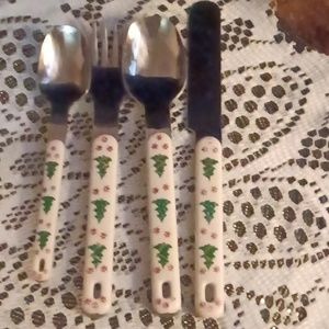 Vintage Oneida Northland Christmas Tree Stainless Dinnerware